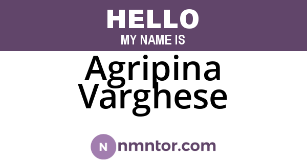 Agripina Varghese