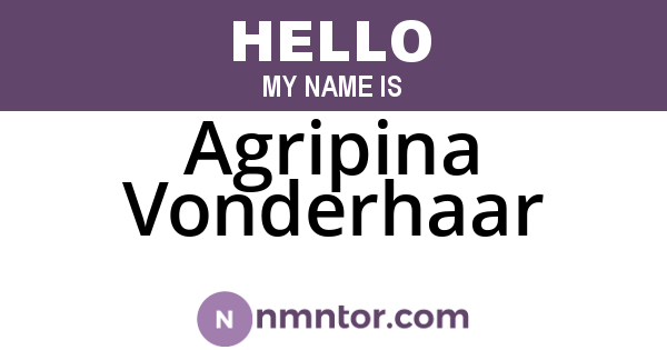 Agripina Vonderhaar