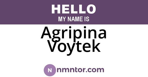 Agripina Voytek