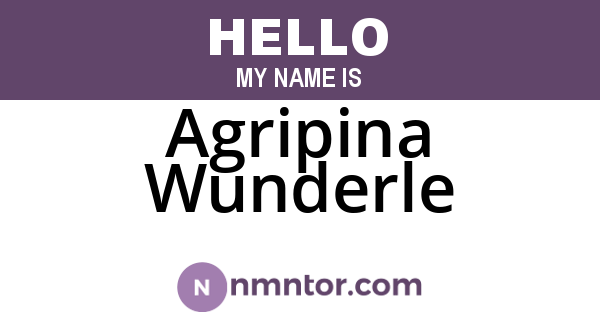 Agripina Wunderle