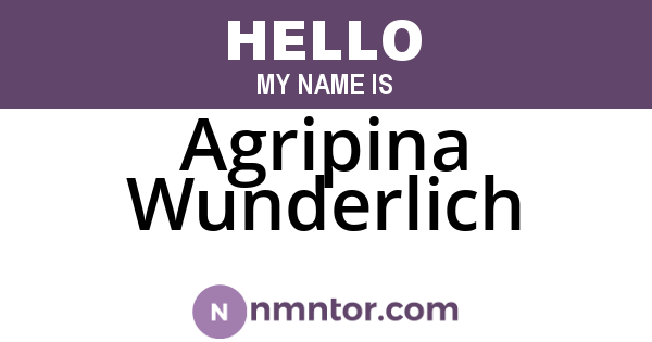 Agripina Wunderlich