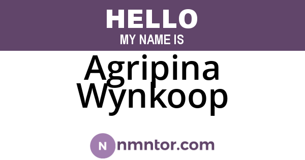 Agripina Wynkoop