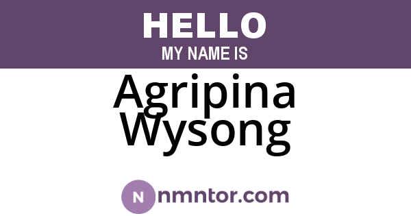Agripina Wysong