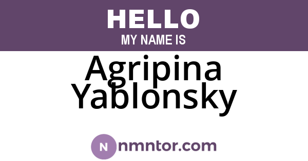 Agripina Yablonsky