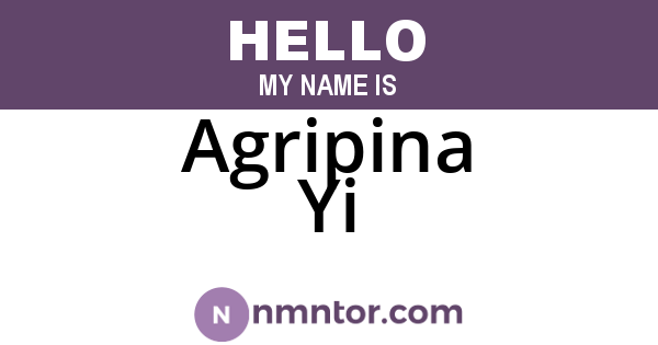 Agripina Yi