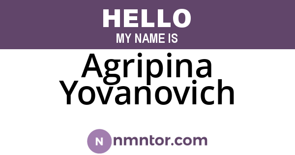 Agripina Yovanovich