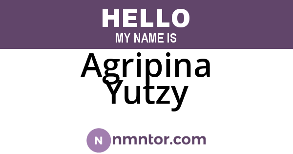 Agripina Yutzy