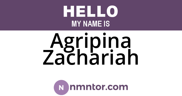 Agripina Zachariah