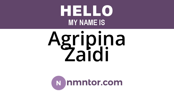 Agripina Zaidi