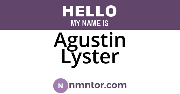 Agustin Lyster