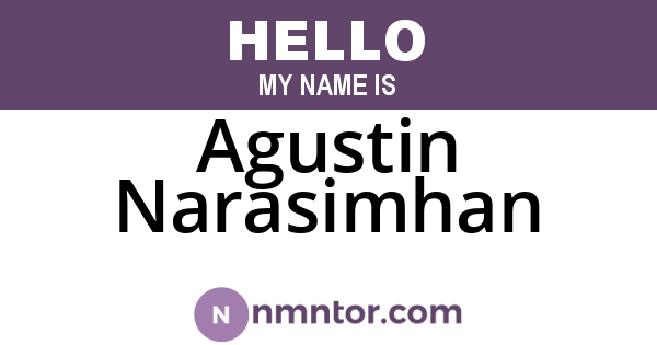 Agustin Narasimhan