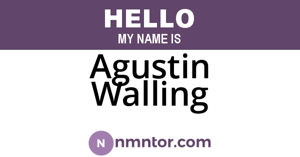 Agustin Walling