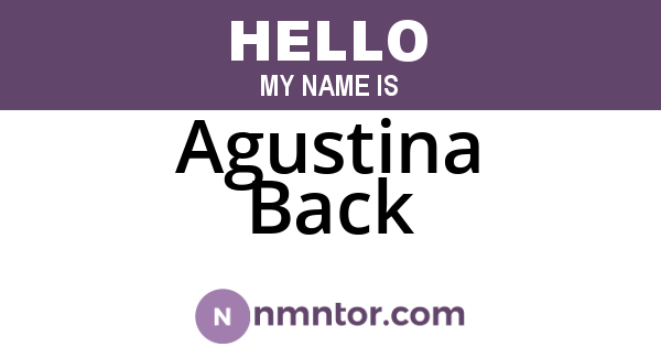 Agustina Back