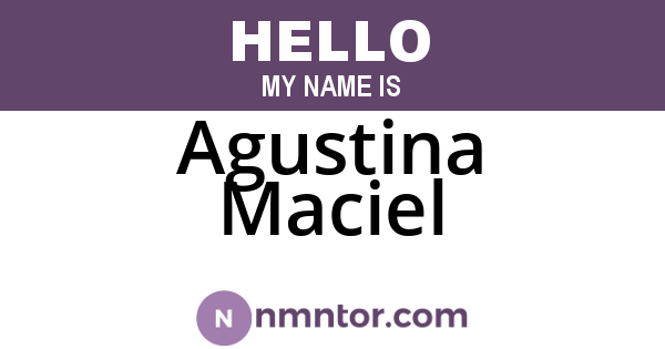 Agustina Maciel