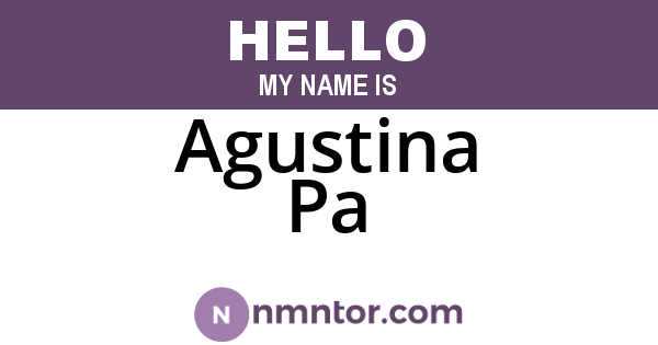 Agustina Pa