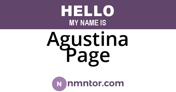 Agustina Page