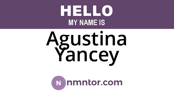 Agustina Yancey