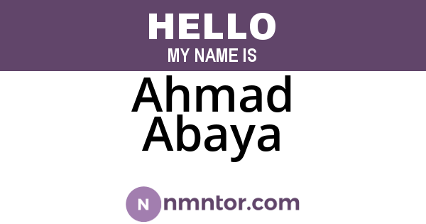 Ahmad Abaya