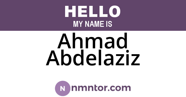 Ahmad Abdelaziz
