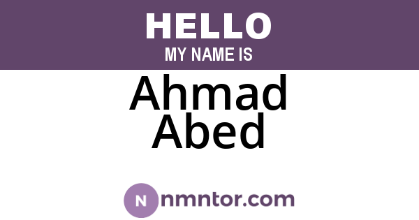Ahmad Abed