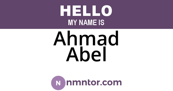 Ahmad Abel