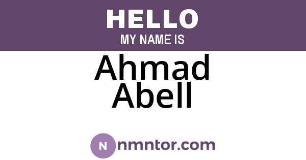 Ahmad Abell