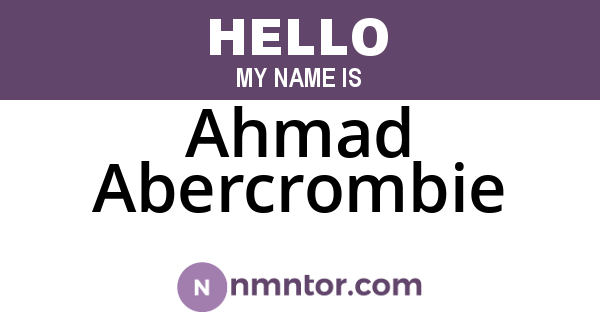 Ahmad Abercrombie