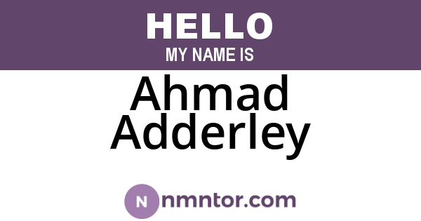 Ahmad Adderley