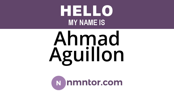 Ahmad Aguillon