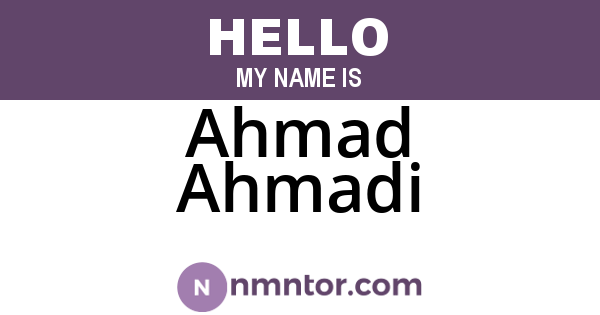 Ahmad Ahmadi