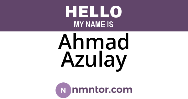 Ahmad Azulay