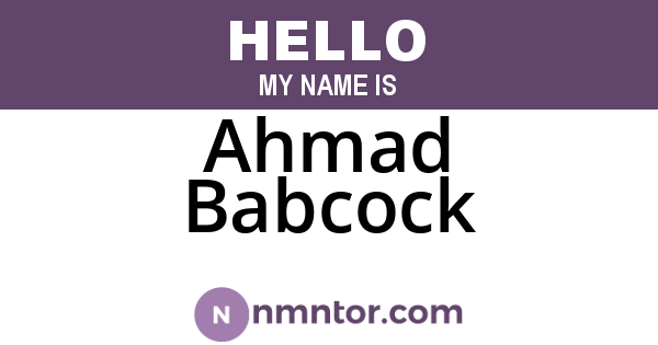 Ahmad Babcock