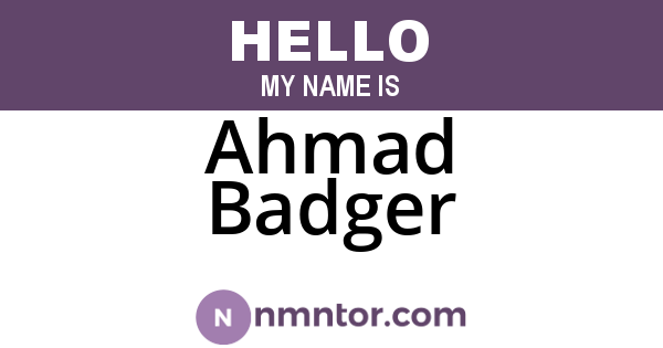 Ahmad Badger