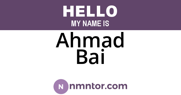 Ahmad Bai