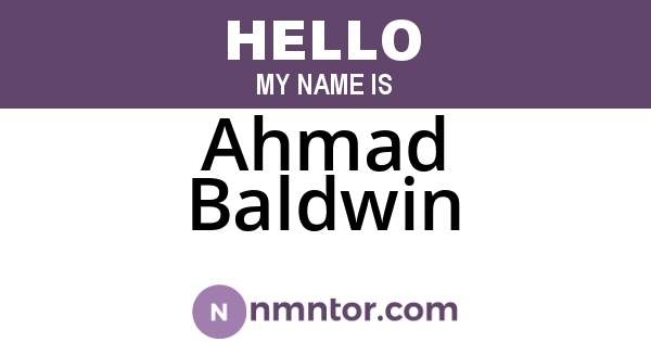 Ahmad Baldwin
