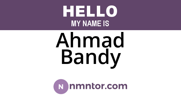 Ahmad Bandy