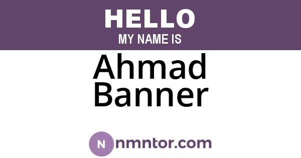 Ahmad Banner