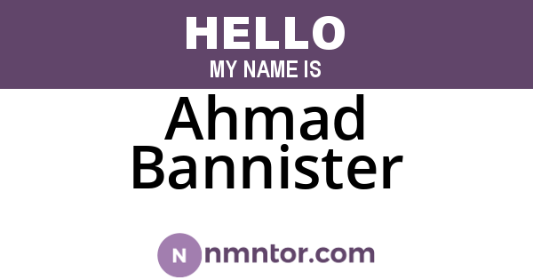 Ahmad Bannister
