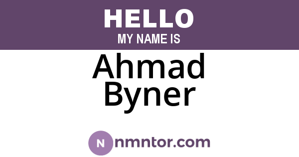 Ahmad Byner