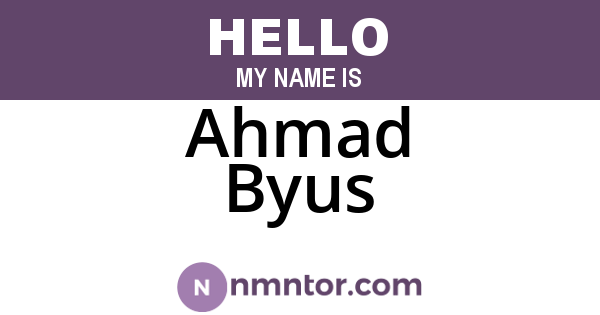 Ahmad Byus
