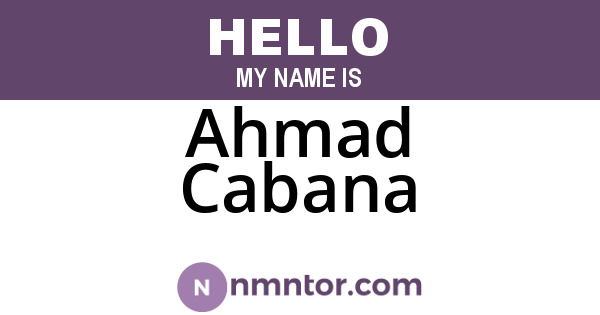 Ahmad Cabana