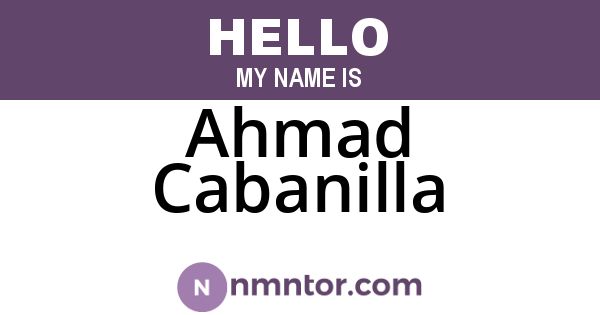 Ahmad Cabanilla