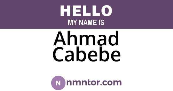 Ahmad Cabebe