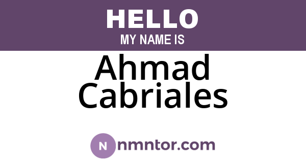 Ahmad Cabriales