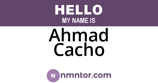 Ahmad Cacho