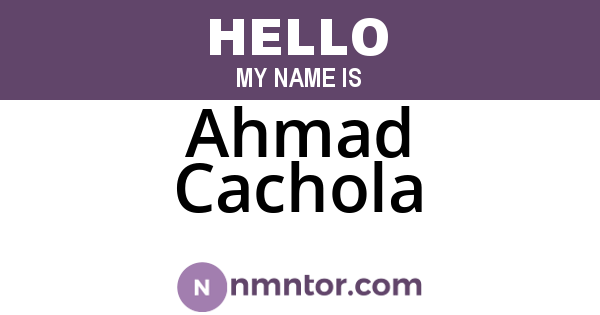Ahmad Cachola