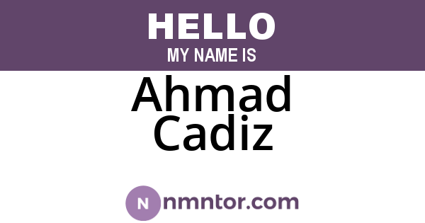 Ahmad Cadiz