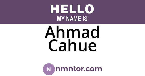Ahmad Cahue