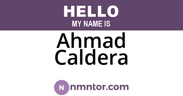 Ahmad Caldera