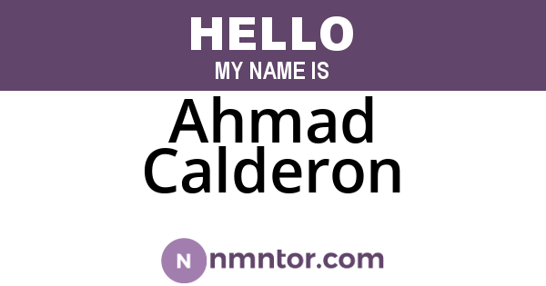 Ahmad Calderon